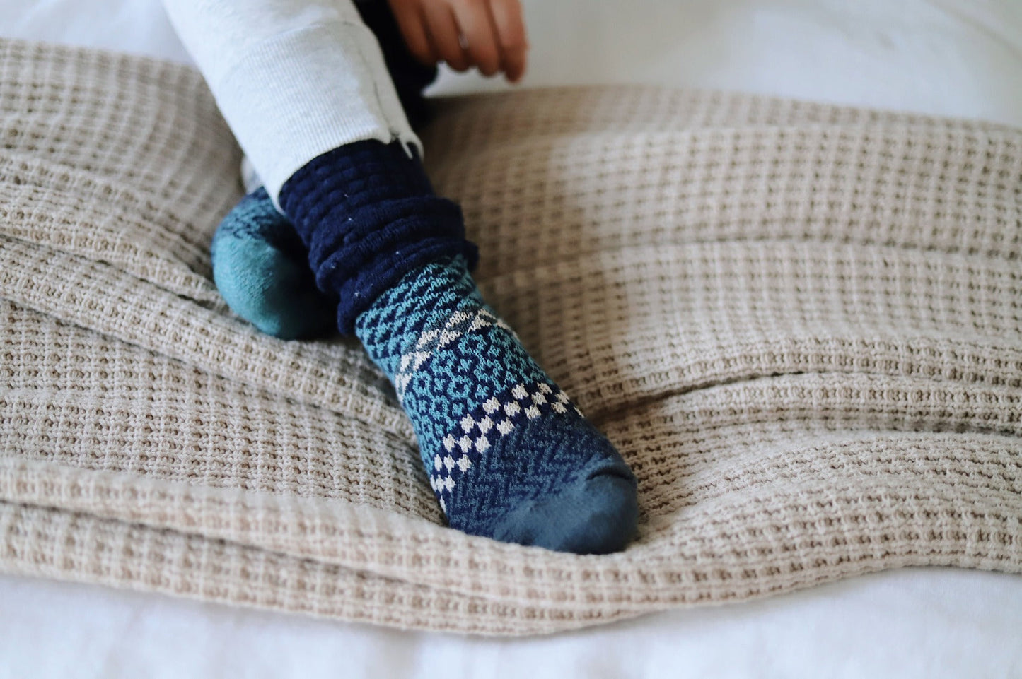 Fusion Slouch Socks - Cerulean